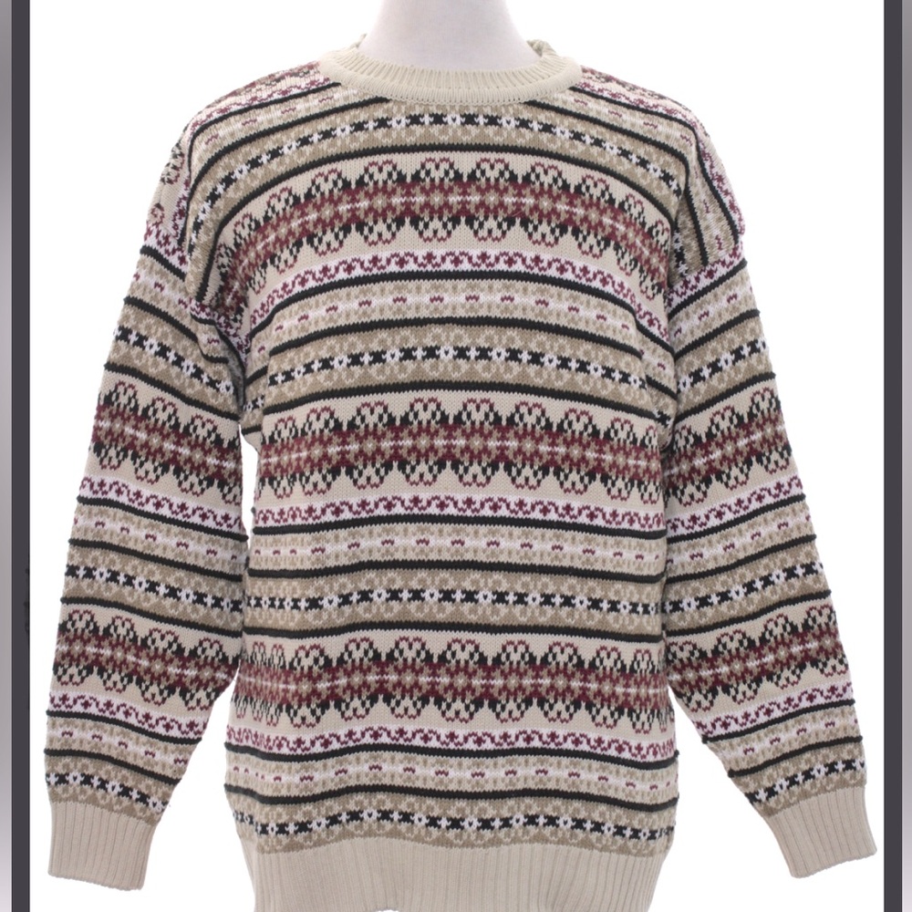 1980’s Cambridge classics men’s Multicolor geometric print sweater pullover XL